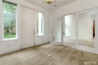 View from office/den looking into open concept living