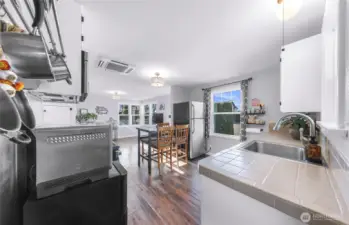 From Kitchen into living room.