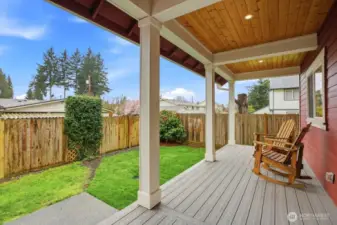 The covered back deck and private fully fenced yard offer a relaxing way to end the day or share with friends. Welcome home!