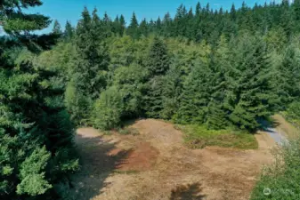 Aerial view of the main cleared area of your lot.