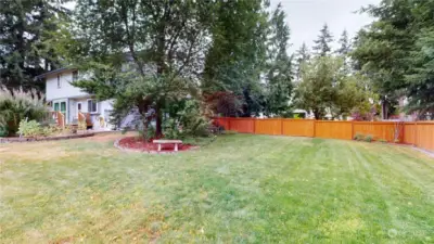 back yard facing the street from the rear of yard