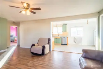 Dining Room and Kitchen right off the living room.