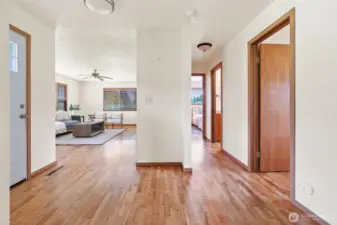 Refinished hardwood flooring