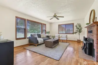 Large Living Room  with new wood insert.