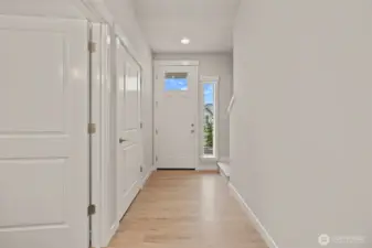 LVP flooring is throughout the entry, great room, dining room and kitchen.