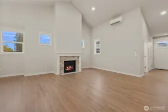 Efficient mini splits provide heat/ac throughout this home.