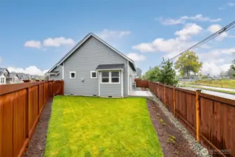 Fully fenced backyard.