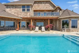 Newly refinished pool with newer heater and auto pool cover