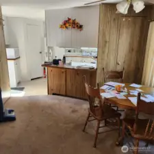 View from living room towards kitchen