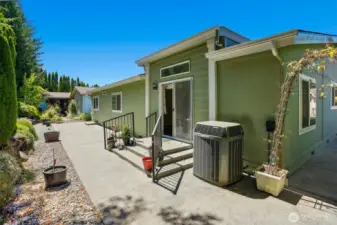 Back patio with access to the community greenbelt and trail.