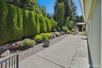 Back patio with access to the community greenbelt and trail.