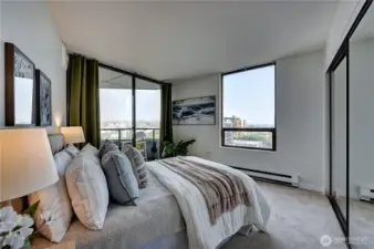 Wonderful guest bedroom with access to the awesome view deck.