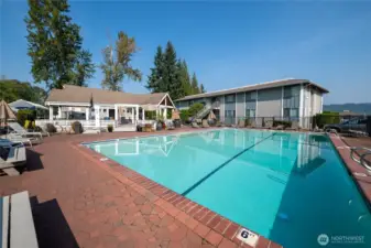 Outdoor heated swimming pool