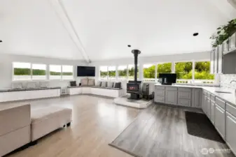 Interior of cabana space