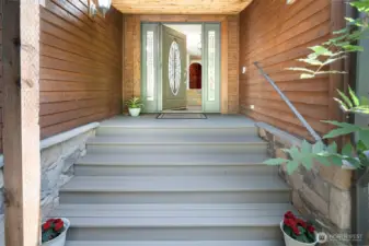 Newly painted door and entry.