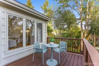 Deck off of the dining room.