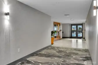 The 4th floor entrance to the gym, locker rooms, swimming pool, hot tub and sun deck. As a One Lincoln Tower resident you have full access to all these incredible amenities.