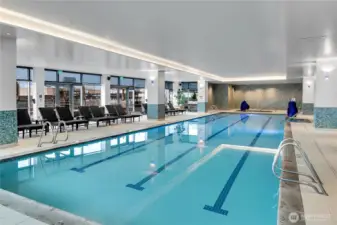 The newly revitalized full-size indoor heated 25 meter swimming pool, hot tub and gym are located on the 4th floor.