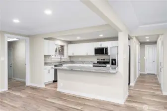 Ample counter space with eat in kitchen dining