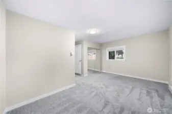 Primary bedroom on the opposite side of the house from the rest of the bedrooms. How perfect!