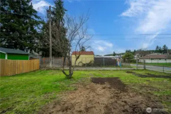 Alley behind you gives good spacing between you and the rear home.