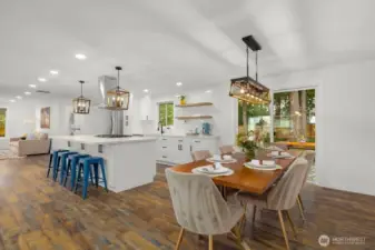 Open-concept layout featuring a large island ideal for gatherings and entertaining