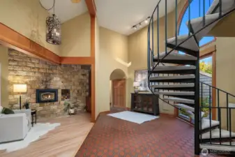 Grand entry with soaring ceilings and abundance natural light