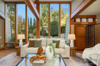 Garden views from the light filled living room