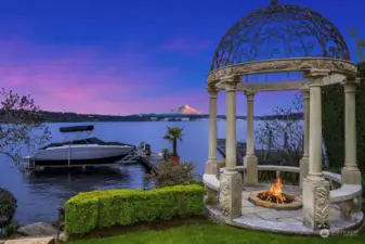 The Private Dock provides a Sunstream Lift rated up to 8,000 lbs. The lakeside Gazebo is the perfect setting to enjoy sunsets next to the Gas Firepit.
