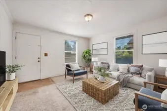 Virtually staged Livingroom.