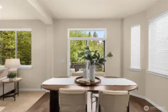 Formal dinning room with sliding door to outside patio
