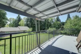 A portion of the deck is covered - for year 'round enjoyment