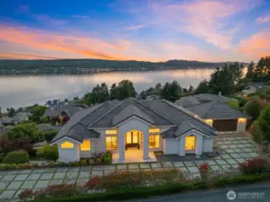 Twilight overall view of the property