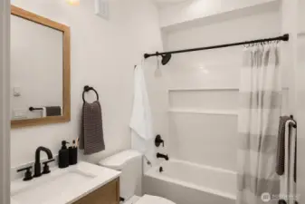 The lower level features a full bath.
