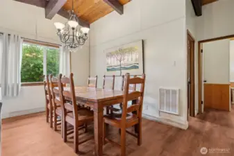 Adequate space for large dining table