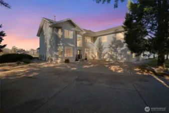 Stunning home sits back from the road.