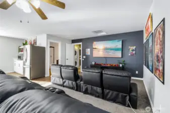 Another view of the theatre room space