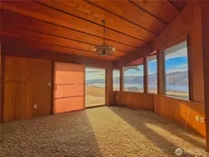 Formal dining room with sliding door to back patio