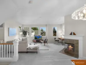 view from dining area  -brand new carpets!