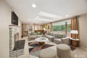 Living room virtully staged.