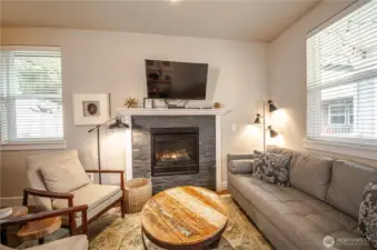 Cozy propane fireplace