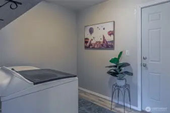 Two car garage off utility room