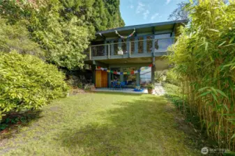 Lower patio and west lawn
