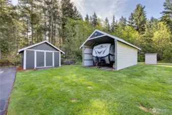Garden shed and RV parking