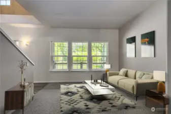 Family room - virtually staged