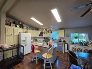 Kitchen island and abundant cabinet space.