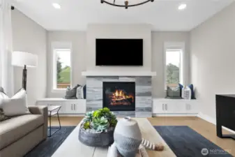 Great Room: Model Home pictures for reference only- Colors and features will vary. Please talk with our site team for specific  details.