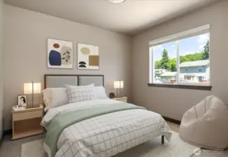 Third room upstairs could be used as an office or a 3rd Bedroom. It is virtually staged as a bedroom.