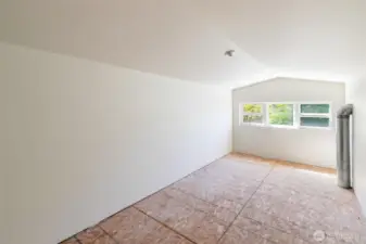 Bonus storage area above the garage