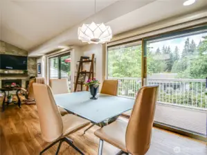 Dining room also has a door to atrium.
